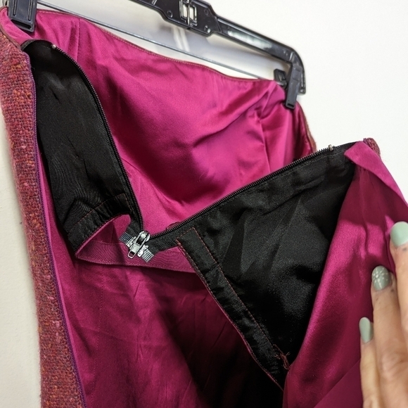 VINTAGE James Purcell Fuchsia Boucle Tweed Strapless Dress 10 Party Cocktail - Picture 10 of 15